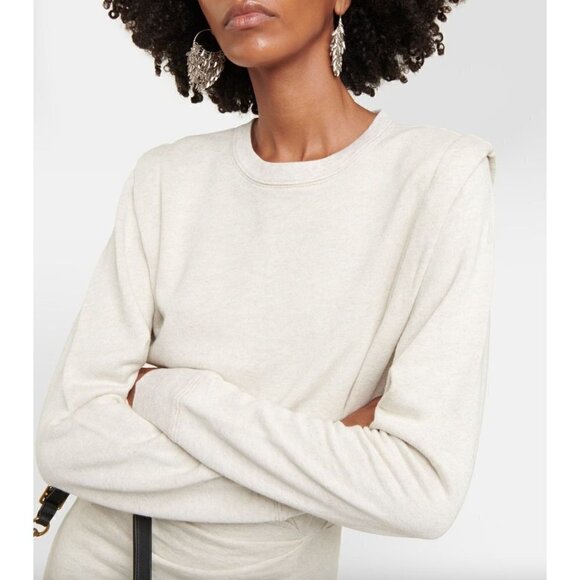 Etoile Isabel Marant Michaela Jersey Mini Dress Ecru Womens Size FR 42 US 10 - Picture 3 of 15